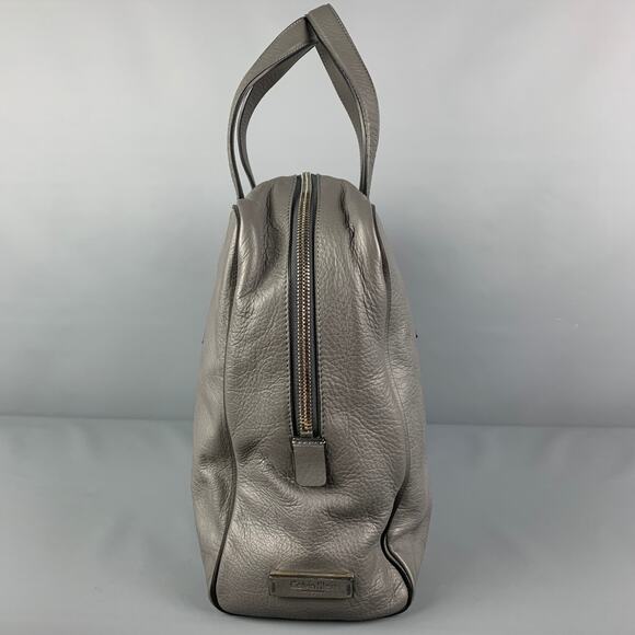 CALVIN KLEIN COLLECTION Grey Leather Travel Bag - Picture 2 of 6